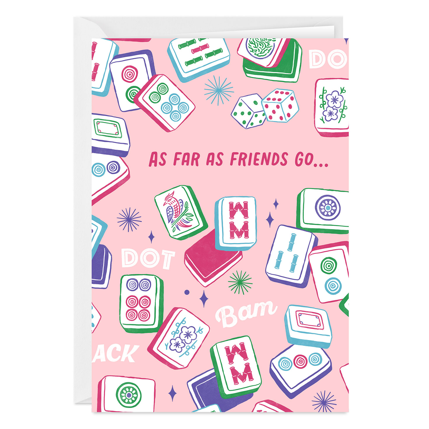 Mahjong Tiles Custom Friendship Card