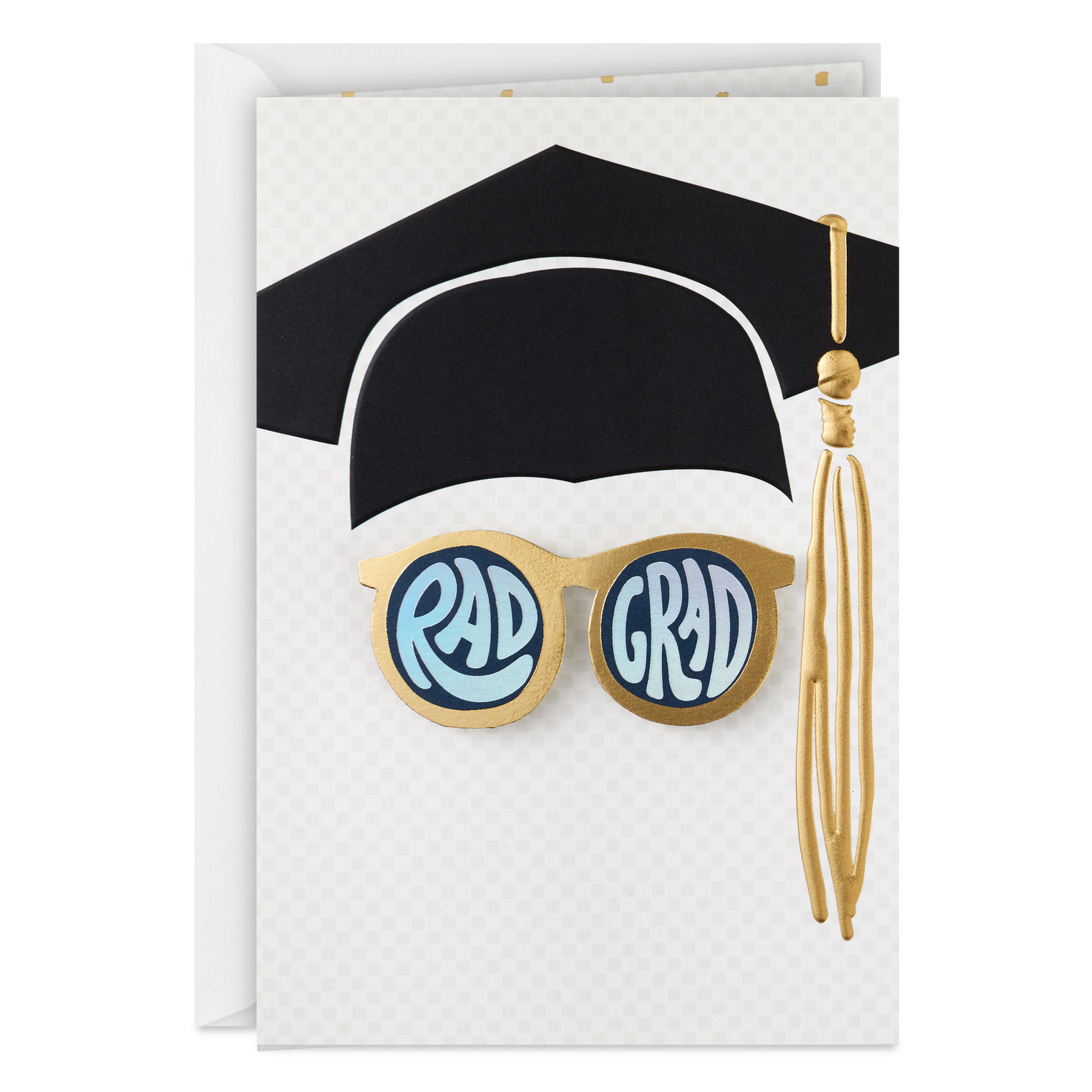 Rad Grad in Mortarboard Cap and Sunglasses Graduation Card